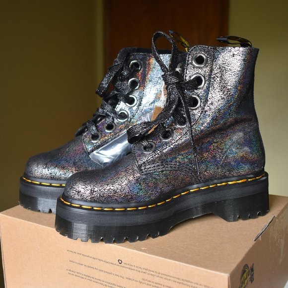 Dr. Martens | Molly Metallic Boots in ‘Gunmetal’ - Picture 3 of 14